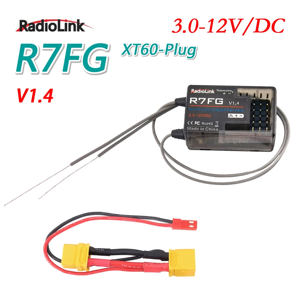 

Radiolink R7FG 7CH 2.4G Receiver for RC6GS RC4GS T8S T8FB Remote Control