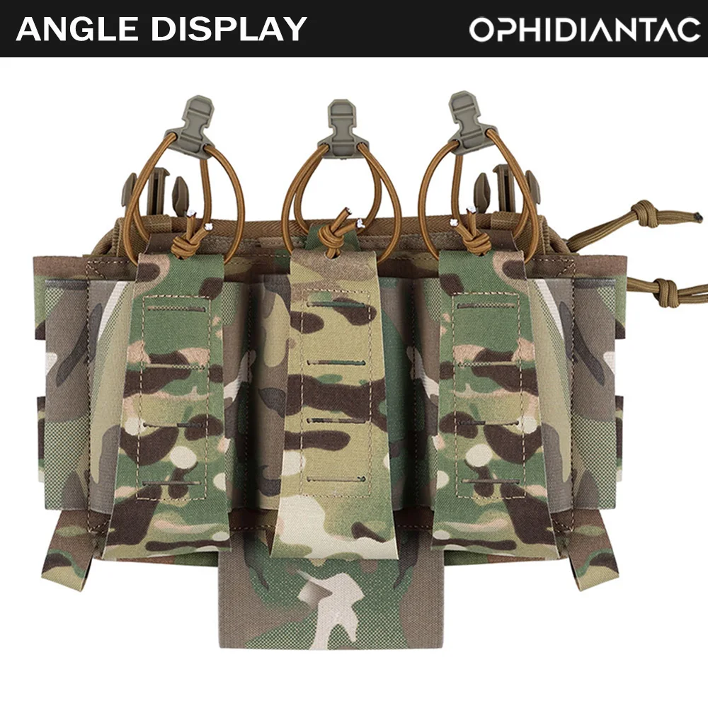 OPHIDIANTAC 5,56 Elastische Triple MAG Pouch Release Schnalle Weste Zubehör Mag Pouch Stand Panel Laser Schneiden Jagd – Detail 3