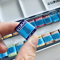 Lukas Travel Watercolor Paint 24 Colors Half Pans Transparent Watercolor Painting Brush Sketchers' Portable Palette Metal Box 5