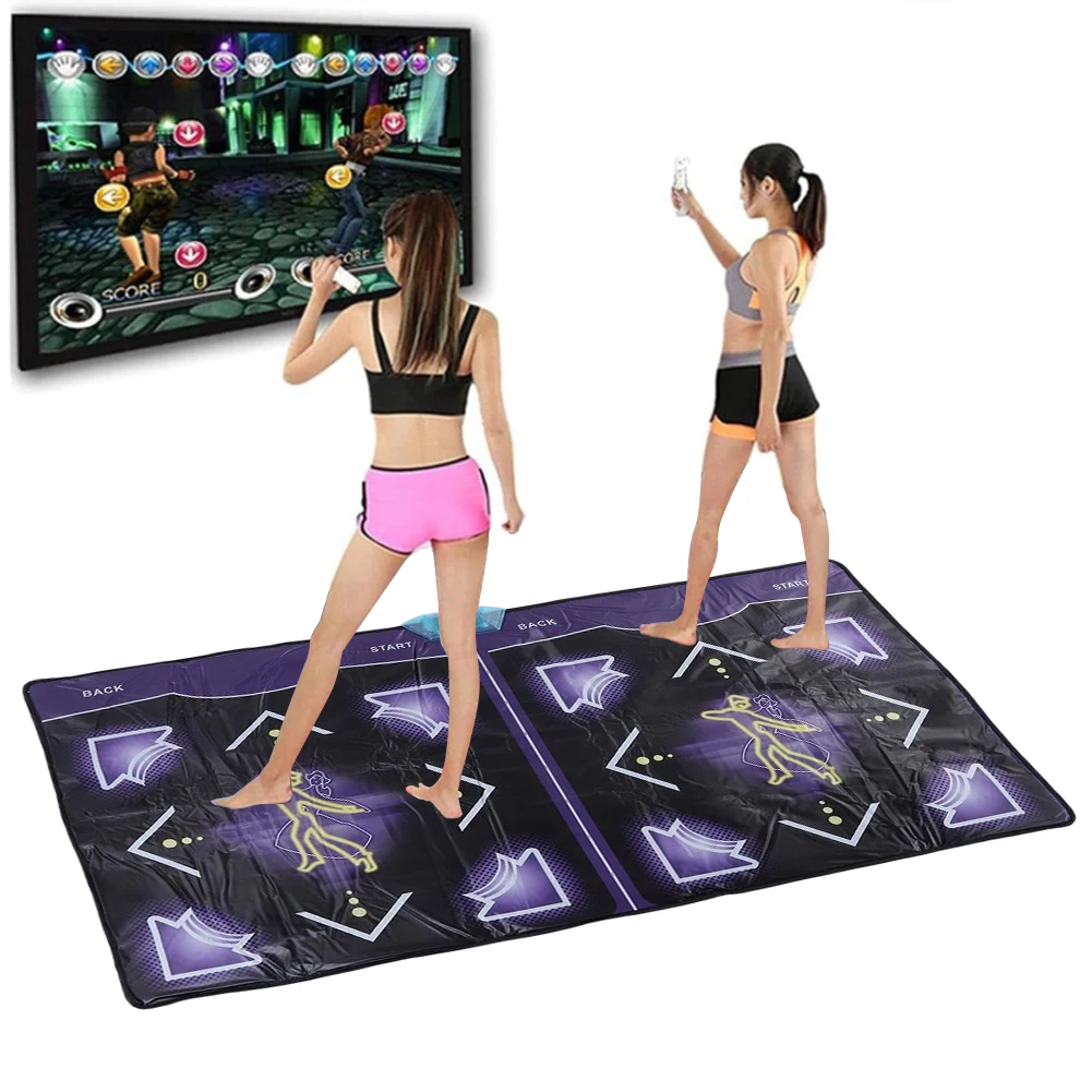 Double Dance Mat Game with Wireless Controller Dancing Floor Carpet 100 Music 60 Sensory Games Plug And Play for TV Computer