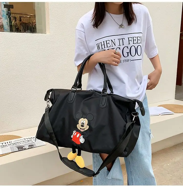 disney viagem saco mickey mouse excursão lona viagem grande capacidade duffel durável fitness tote saco de transporte bagagem