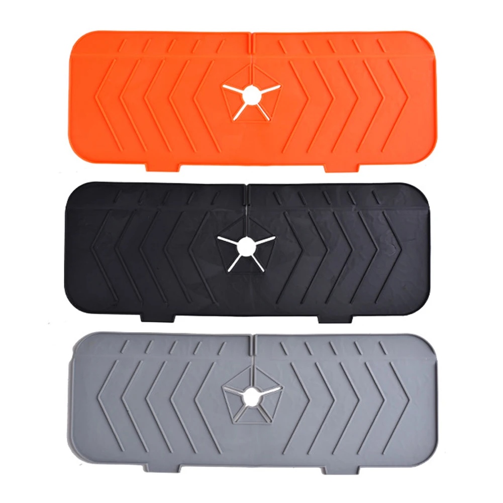 Faucet Mat 1pcs 37x14cm Splash Water Catcher Mat Kitchen Sink Draining Pad