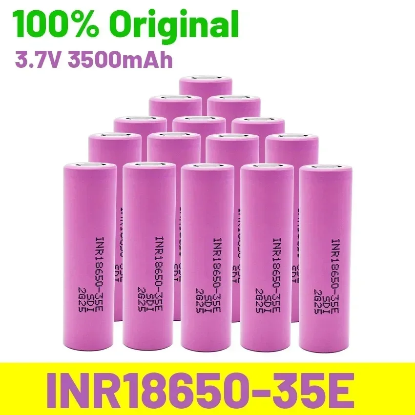 Free Shipping of 100% Original Rechargeable Battery 3500mAh 25A Discharge INR18650 35E3.7v 3500mAh Lithium-ion 18650 Battery