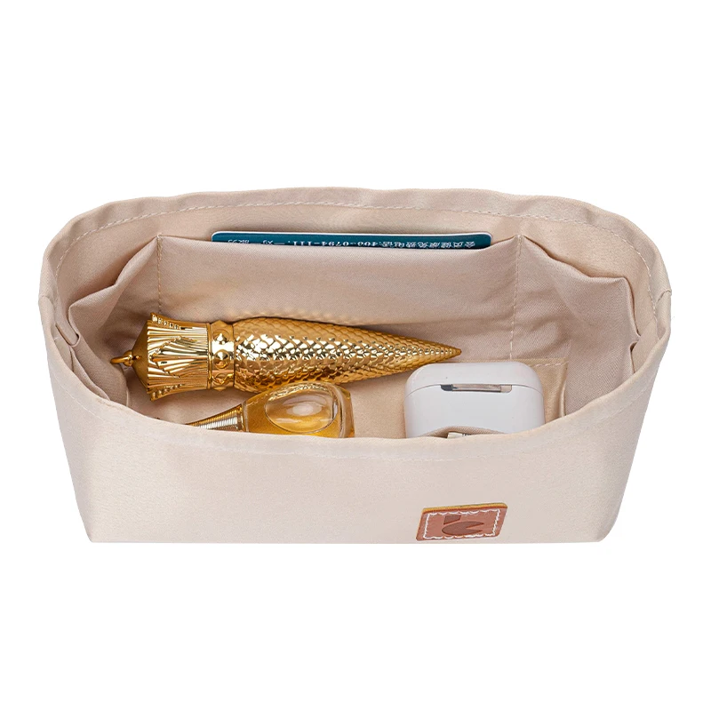 Suitable For Vanity Cosmetic Bag Inner Gallbladder Pouch Small Satin Storage Bag Brace Ultra-Light Handbag Insert Organizer