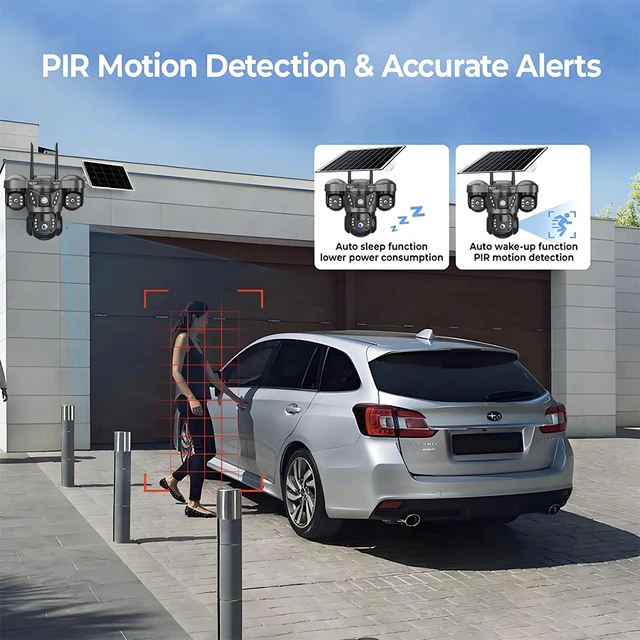 15MP 10X Zoom Triple Lens 4G Solar Camera Outdoor Triple Screen CCTV PIR Motion Detection Security Surveillance V380 Pro Camera 5
