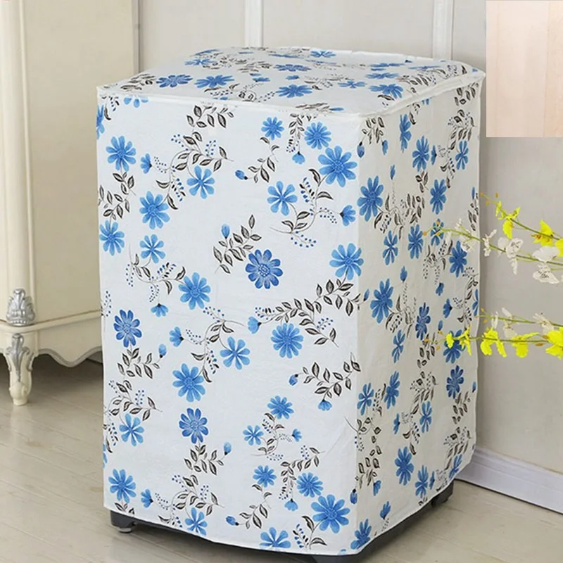 Washing Machine Cover Cartoon Waterproof Dryer Cover Sunscreen Passport Cover Coated Silver Protection Case Zippered Roller Dustproof
