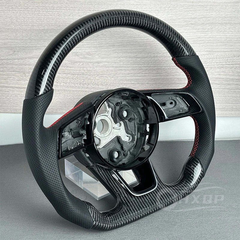 完全に穴あきレザーステアリングホイール 完全にアウディ RS3 RS4 RS5