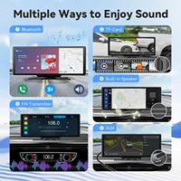 Écran Carplay 10.26 pouces pour voiture, CarPlay sans fil et Android Auto, lecteur vidéo multimédia universel pour autoradio, lecteur de voiture BT AUX FM 4