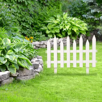 50*30cm Garden Fence White Plastic Border Decoration Plant Flower Protect Garden Fence For Yard Lawn Driveway Christmas Tree 1