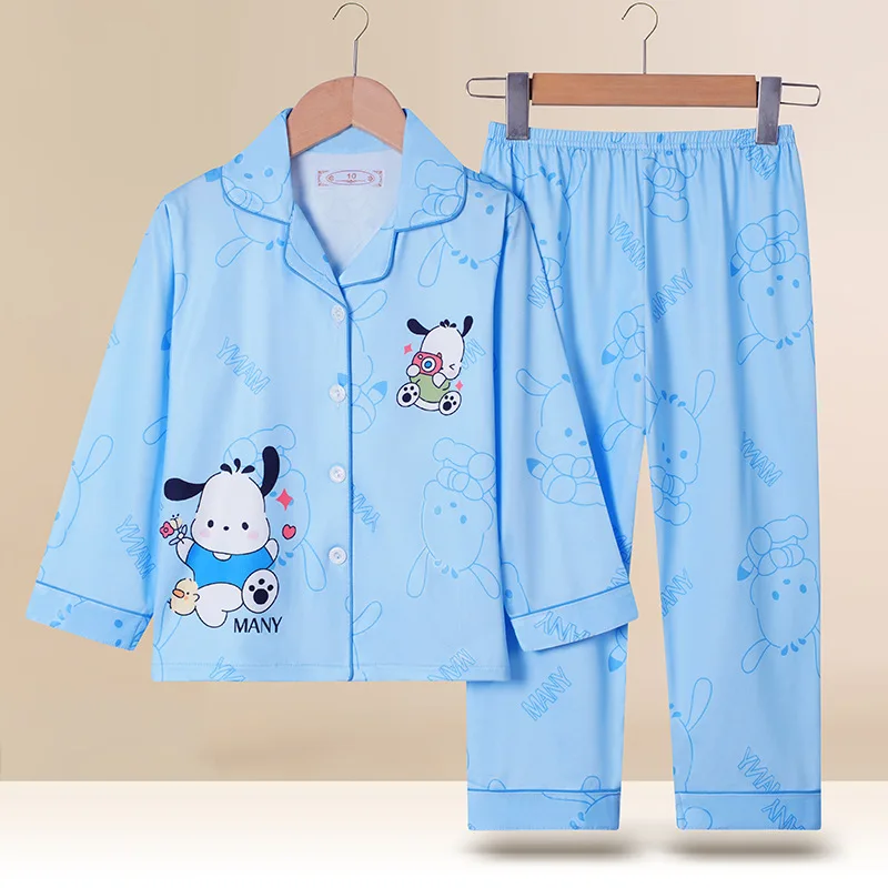 

Sanrio Kawaii Pajamas Kuromi Cinnamoroll Cartoon Anime Cute Children Loose Fitting Leisure Autumn Clothes Home Clothing Set