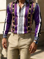 Chemise Homme 2026 en Tissu Extensible à Manches Longues, Imprimé 3D Chaîne Dorée Colorée HD, pour Vacances à la Plage Hawaïenne et Mariages, Vêtements pour Hommes 6