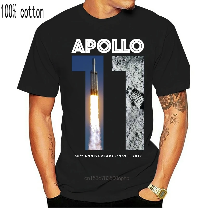 Мужская одежда черная футболка Apollo 11 на 50-ю годовщину посадка Луны 1969 |
