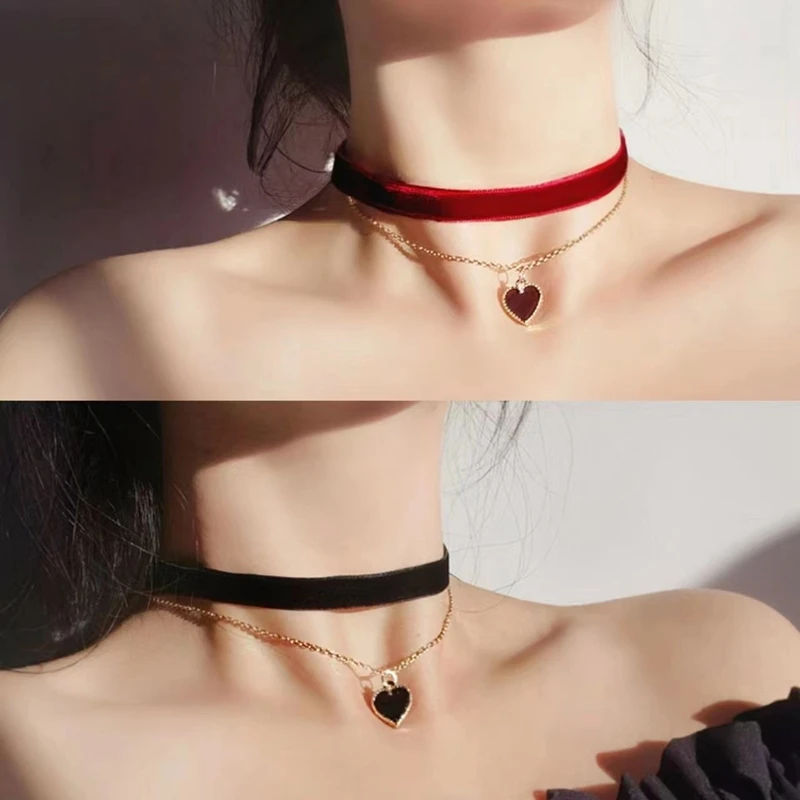 MUNSKT 2 Pièces Y2K Ras De Cou Femme, Collier Ras Du Cou Fille En