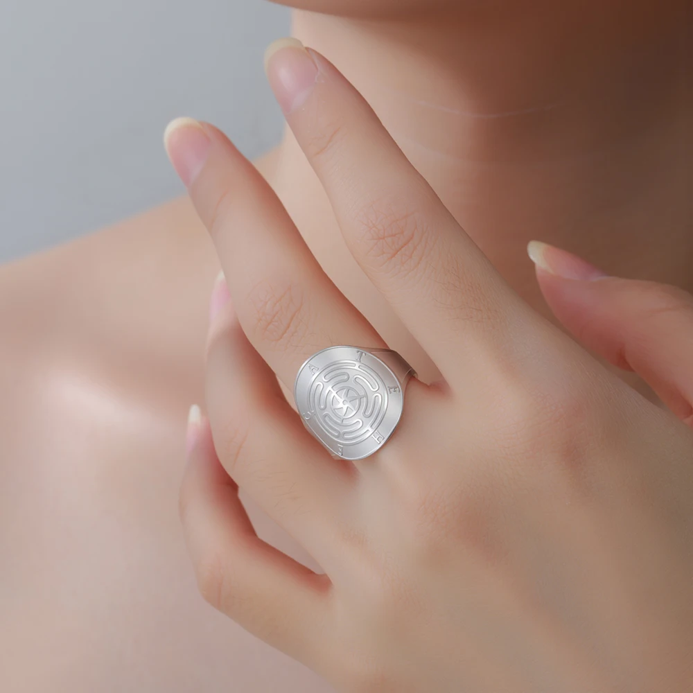 Dawapara Hekate Radring, verstellbar, Stropholos von Hekate, antike griechische Göttin, Ring aus Edelstahl, Schmuck – Detail 6