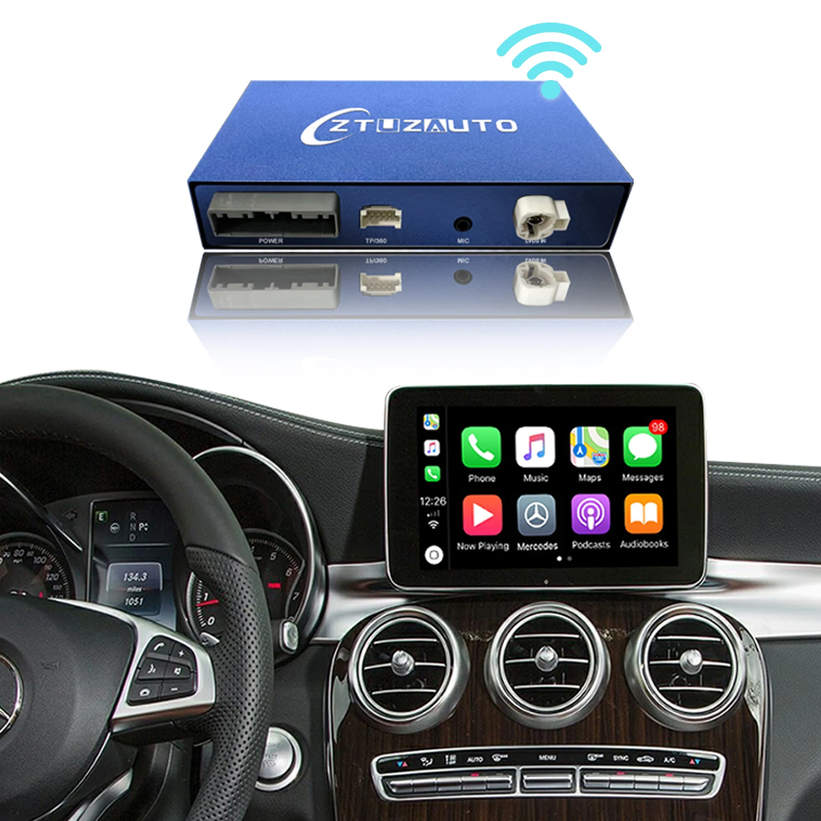 

Wireless CarPlay for Mercedes Benz C-Class W205 & GLC 2014-2018, with Android Auto Mirror Link AirPlay Car Play Function