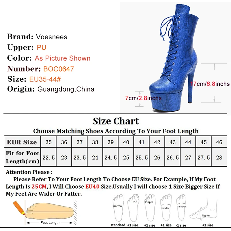 New 17CM/7Inch Sexy Snake High Heel Women Ankle Boots  Fetish Pole Dancer Stripper Platform Party High Heels Boots Ladies Shoes