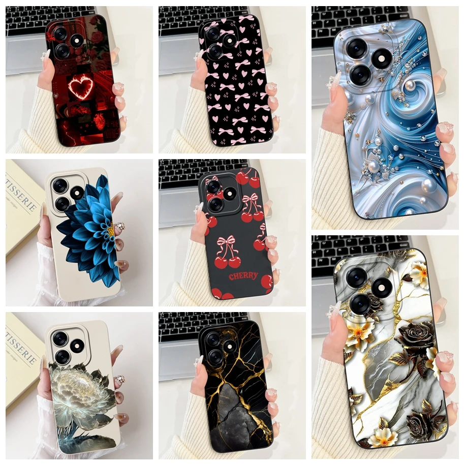 Fashion Flower Bowknot Soft Silicone Bumper Case in Liquid Finish