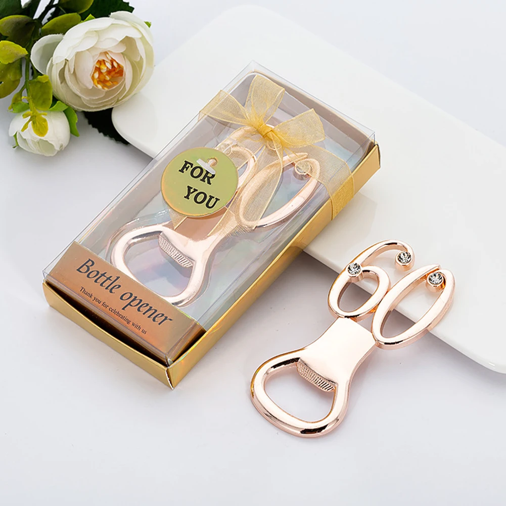 

15 18 30 40 50 60 Numbers Bottle Opener with Diamond Beer Wine Wedding and Birthday Anniversary Years Old Party Gift Decoration