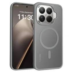 Magnetic Matte Translucent Shockproof Case with Magsafe Wireless Charging Support for Xiaomi 17 pro (GRAY)