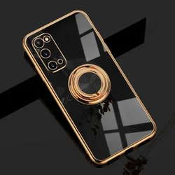 Luxury Plating Silicone Case with Ring Holder - Premium Protection and Style for Samsung S23 Plus (Black)