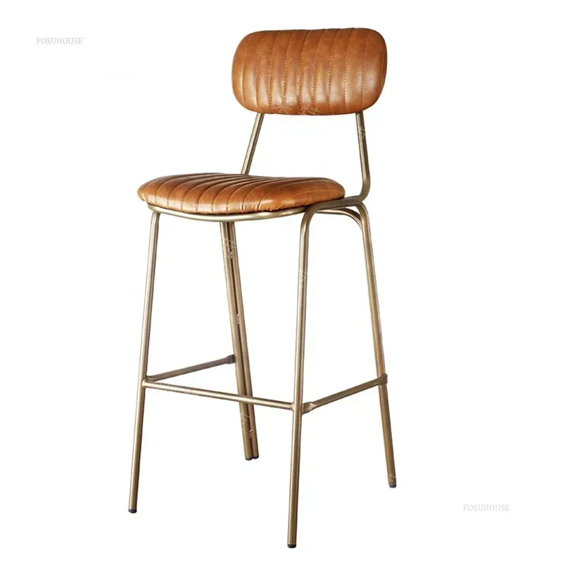 Simple Iron Bar Chairs Loft Industrial Style Metal The Bar Stools Nordic Designer Retro American High Feet Chair for Kitchen