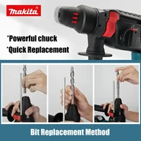 Marteau perforateur rotatif Makita DHR242 18V d'origine, faible vibration, 13,5 m/s², fonctionnement confortable pour les longues sessions de perçage 4
