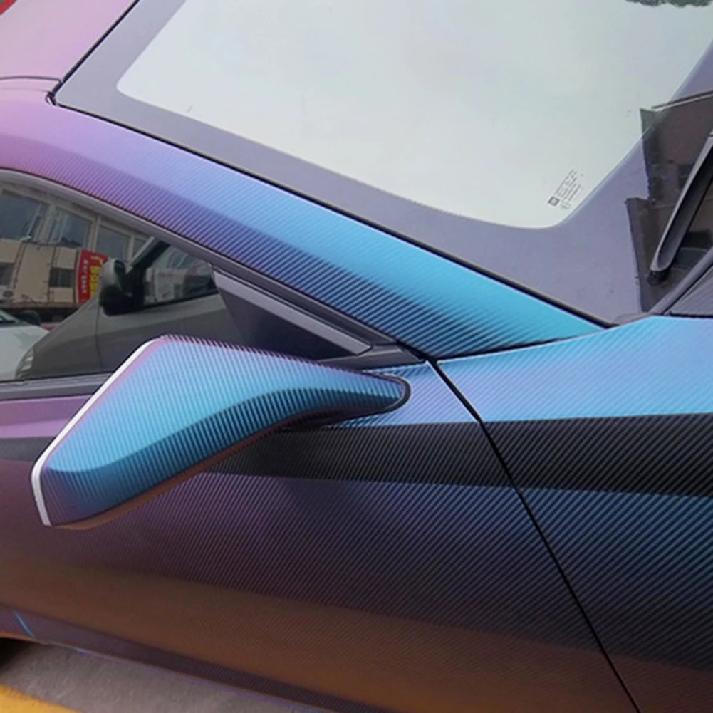 

Car 3D Colorful Carbon Fiber Body Stciker Two Layer Vinyl Stylying Decal Wrap Film 50cmx150cm Auto Decoration Accessories