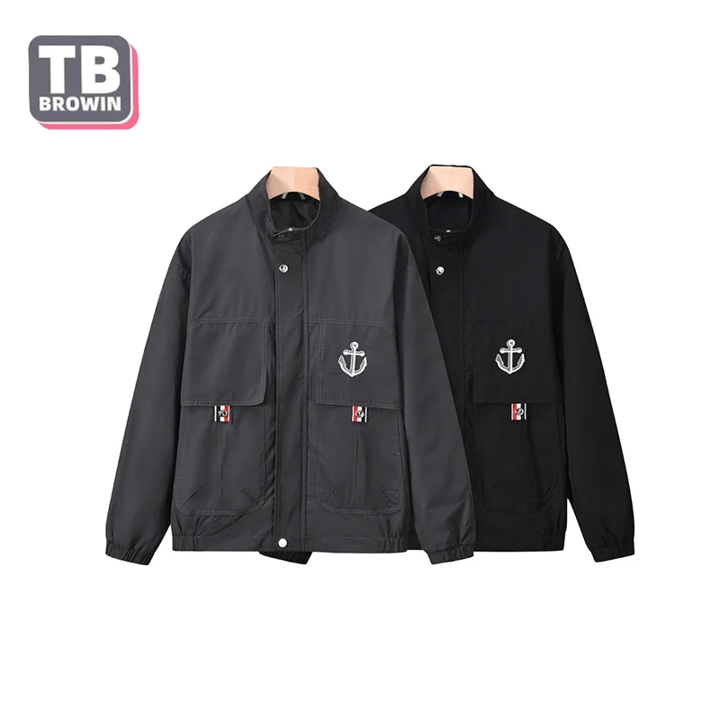 

TB BROWIN Flagship-Store Brand Men's Jacket Locomotive flight suit Windbreaker outdoor Leisure Winter Classic Thom Zipper Coat