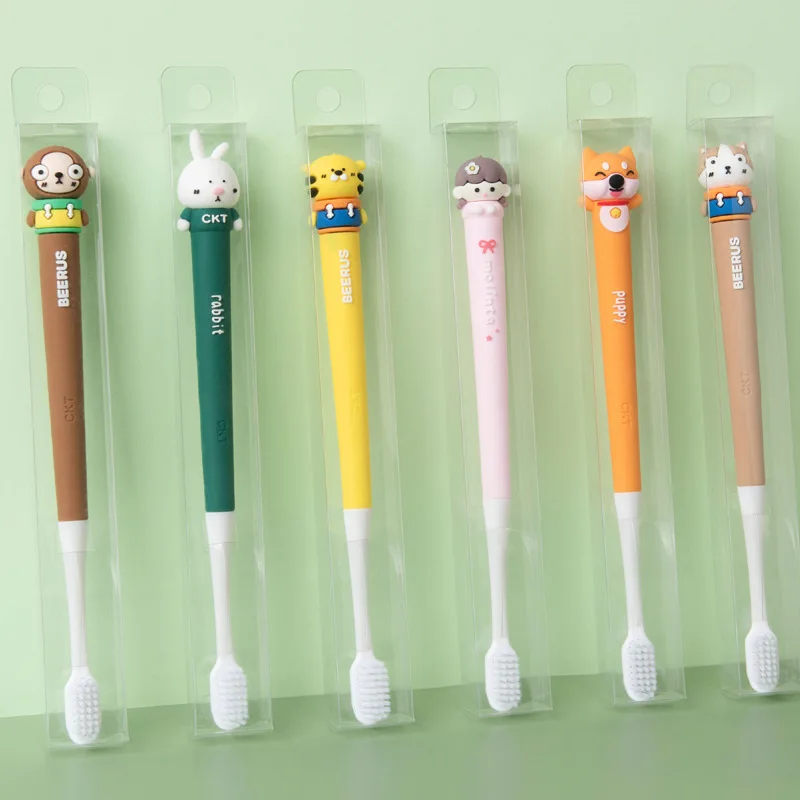

Cute Cartoon Toothbrush for Children Boys Girls Soft Arc Brush Head Protable Toothcomb for 5-10 Years old Kids Baby Toothbrushes