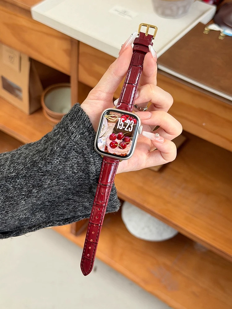 สายนาฬิกาหนัง สำหรับ Apple Watch ขนาด 38-49 มม.