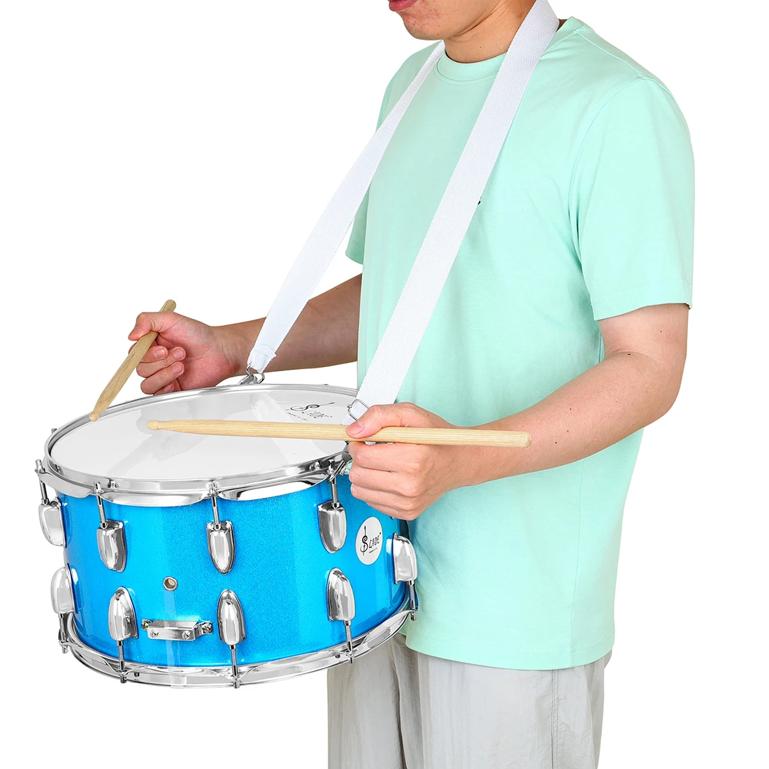 SLADE 14x8 Zoll Snare Drum Set Percussion Instrument Drum Set mit Drumsticks Schultergurt Drum Key für Studenten Anfänger – Detail 10
