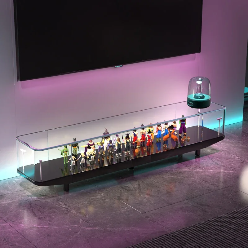 

Стеклянный шкаф для телевизора, Современная зеркальная Роскошная гостиная, многофункциональный напольный шкаф с подсветкой