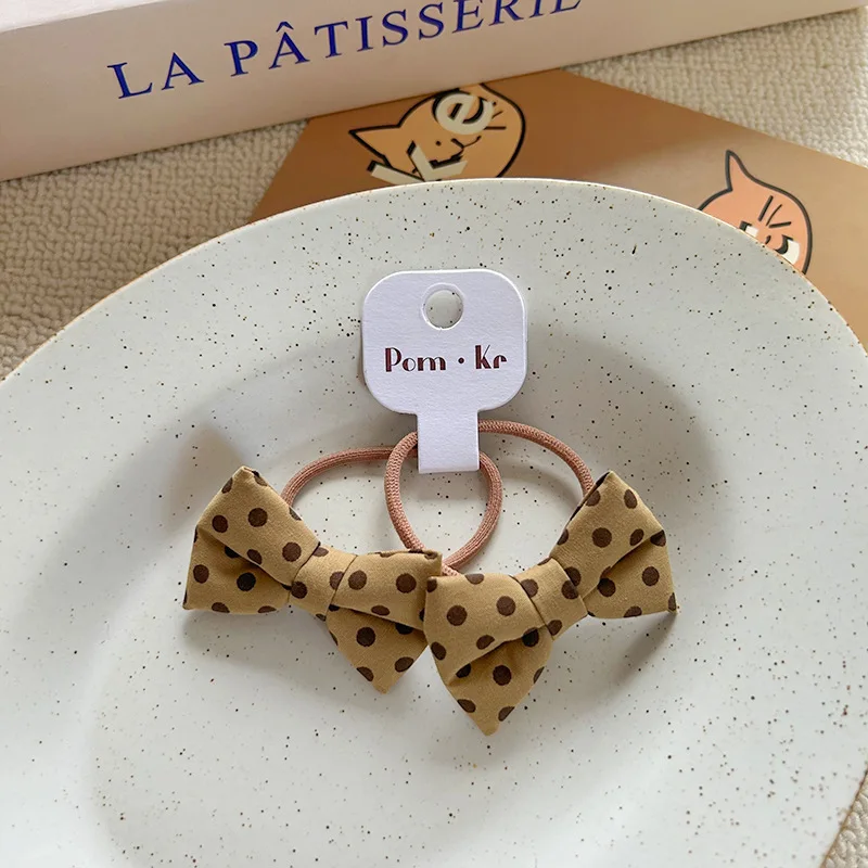 Korean coffee Color Bow Plaid Embroidery Hairpin Fabric Bb Clip Bangs Love Star Hair Band Headwear Girls Kids Hair Accessories