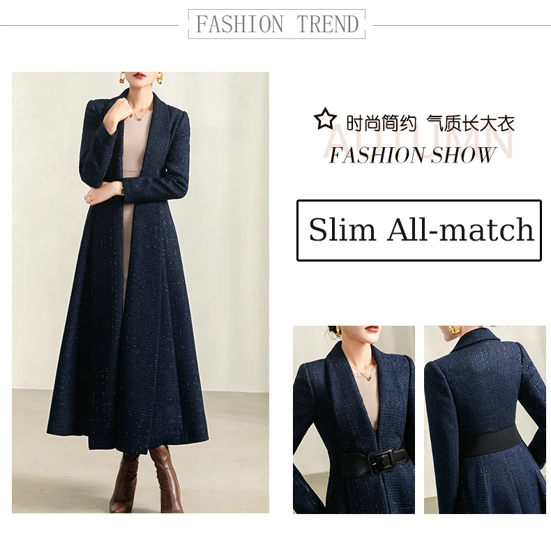 Blue Plaid Wool Coat Image 3