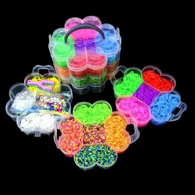 1 Box Of Random Style/Color Rubber Band Bracelet Kit, Rubber Bands Refill  Loom Set, Rubber Bands for Bracelets Making Kit, Loom Bands Kit for Weaving