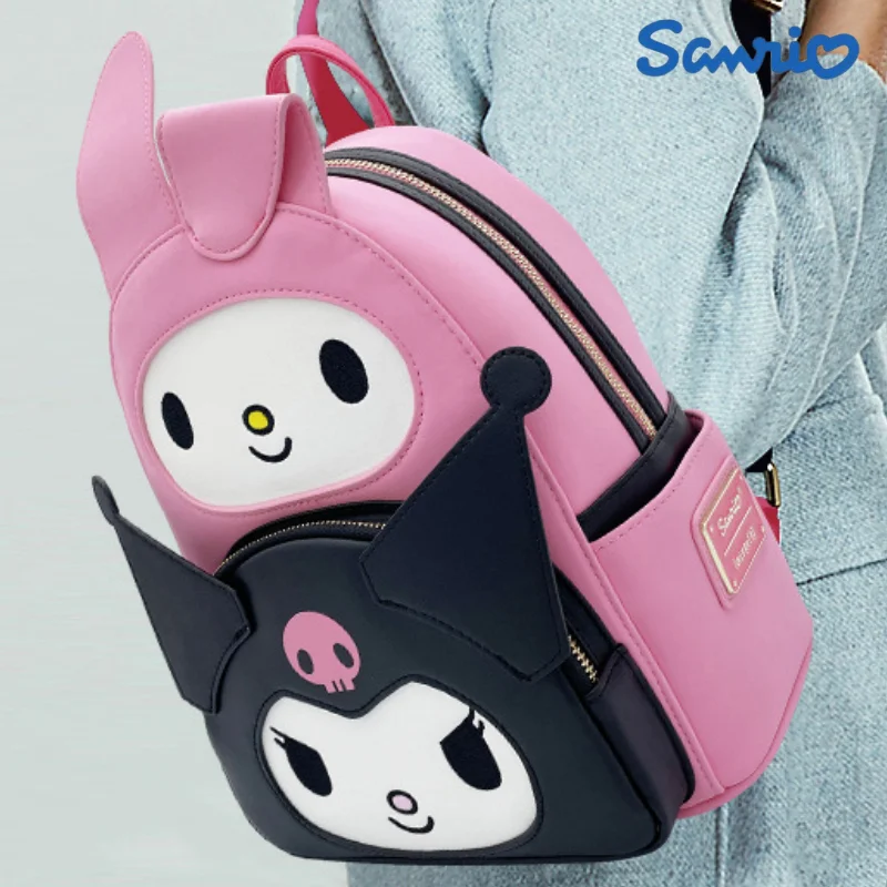 loungefly-sanrio-cartoon-kuromi-melody-creative-backpack-storage-stationery-leather-mini-student-backpack-christmas-gifts