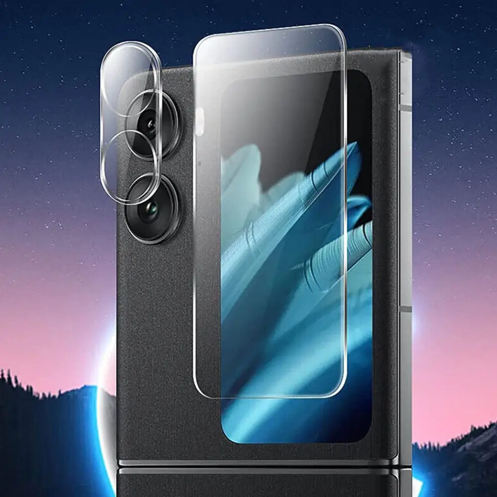 2 In 1 Per Oppo Find N2 Flip Hd Clear Ultra Slim Back Camera Lens Cover Display Protector Film Vetro Temperato 2 Pz/Set