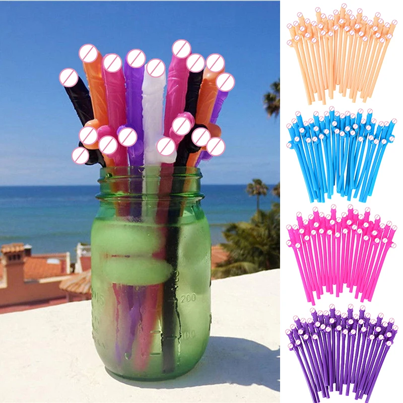 10pcs Bachelorette Party Penis Straws Plastic Novelty Nude Dick Drink Straw For Hen Night Bar Decor Wedding Team Bride Supplies 50pcs cuticolor penis straws bride shower sexy hen night willy drinking penis novelty nude straw for bar bachelorette party