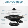 Electric Wok with Tempered Glass Lid Easy Clean Nonstick,Cooking Chopsticks,Tempura and Steaming Racks,Professional Model,Black 4