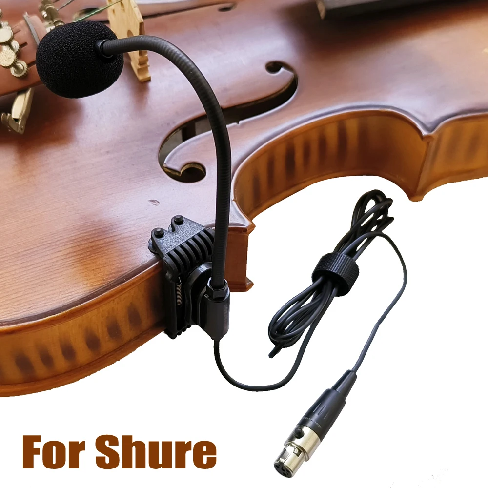 

violin fiddle clip microphone TA4F mini xlr for Shure transmitter wireless system SLX PGX 14 BLX QLX-D