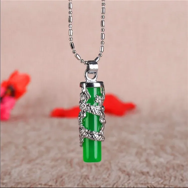Pendant Necklace 925 Silver Natural Hetian Jade for Women