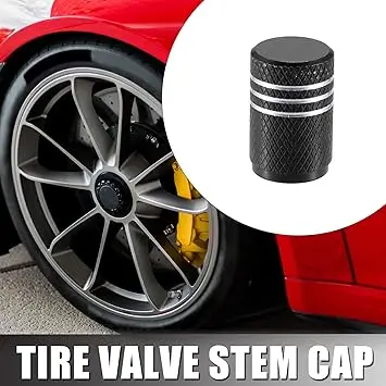 Durable Leak-Proof Metal Tire Valve Caps - Pack of 4, Corrosion Resistant with Plastic Liner