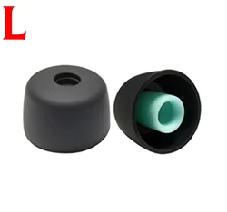 Premium Silicone Ear Tips - Soft In - ear Eartips for Earbuds and Earphones (1 - 4 Pairs) (Black - L)