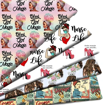 Black African Girl Queen 100% Pure Or Polyester Cotton Material Patchwork Sewing Fabrics Quilt Needlework DIY Cloth 1