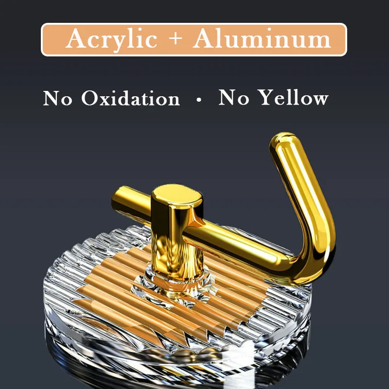 Acrylic Luxury Wall Hook Home Decor Strong Adhesive Bathroom Towel Rack No Punching Hanging Coat Hanger Door Back Key Bag Holder wall holder multi purpose hooks adhesive wall hook self adhesive hooks bag hook wall organizer hook wall mount hooks