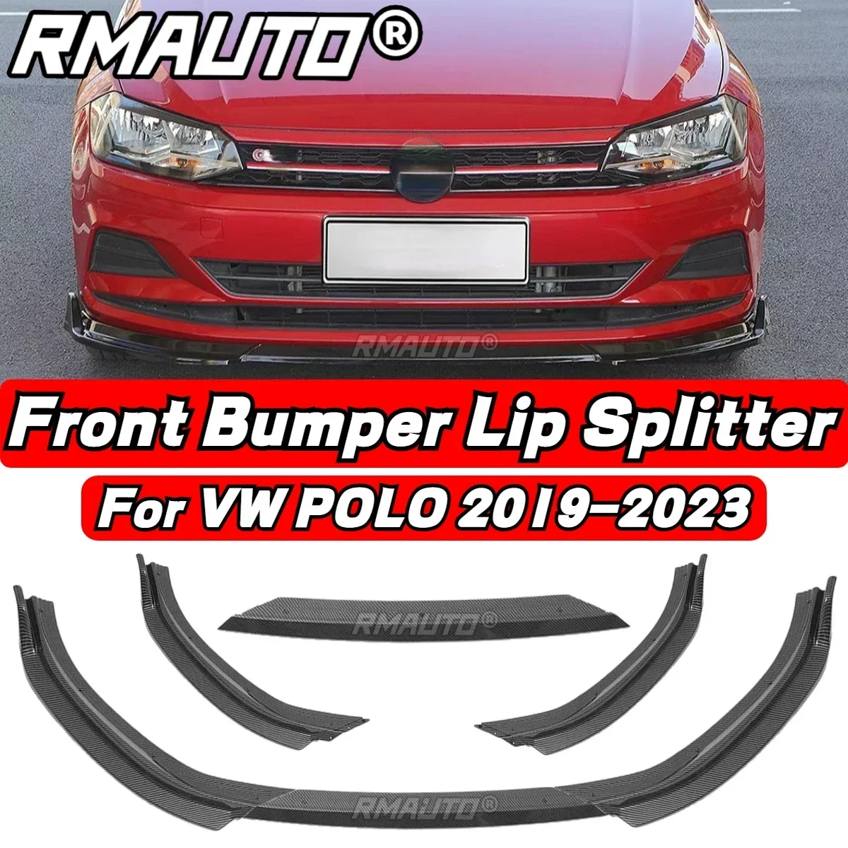 

POLO MK8 Lip Carbon Fiber Car Front Bumper Diffuser Splitter Rear Spoiler For Volkswagen VW POLO MK6 MK7 MK8 2009-2023 Body Kit