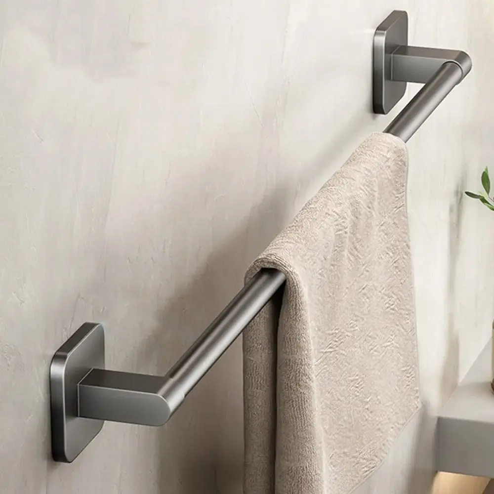 30/40/50cm Aluminum Alloy Towel Holder No Drilling Bathroom Organizers Self-adhesive Towel Bar Shelves Kitchen Storage Rack