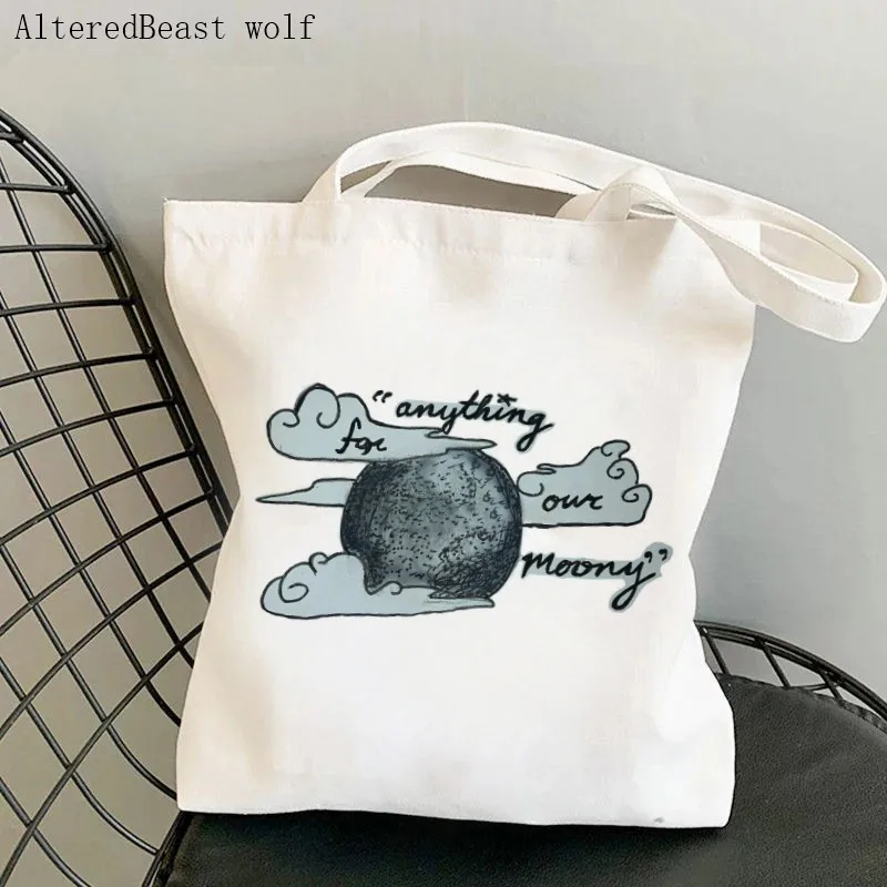 

Fashion Anything For Our Moony Printed Custom Tote Bag women Harajuku shopper handbag girl Shoulder shopping bag Lady Canvas Bag