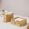 Square Bamboo Tissue Box Household Napkin Case Kitchen Paper Holder Living Room Wipes Dispenser Home Storage ganization 6