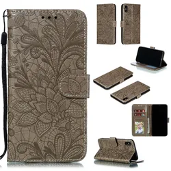 Deluxe Flip Leather Phone Case Cover - A7 2018 (Grey)